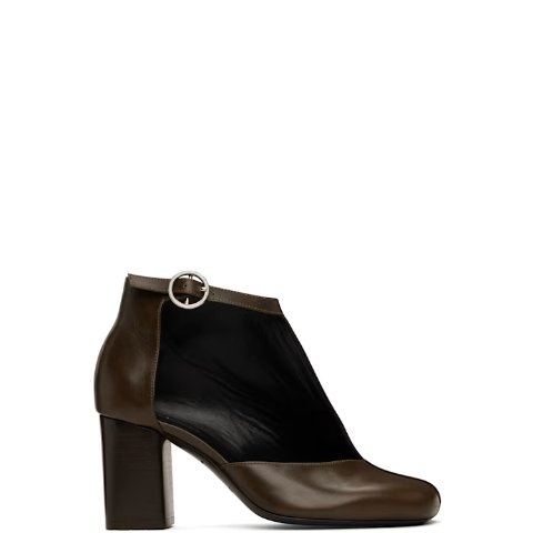 Cut Out 棕色踝靴