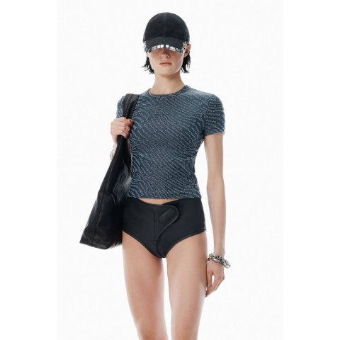 灰色LOGO提花T恤