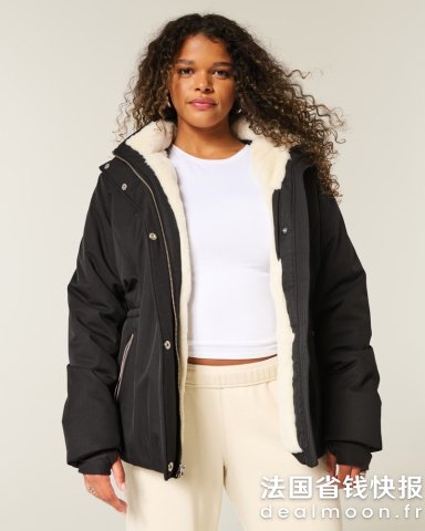 Hollister仿皮草全气候夹克