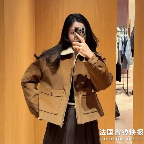 Maje灯芯绒短款夹克