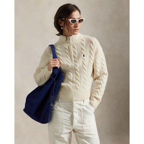 羊毛羊绒半拉链套头衫