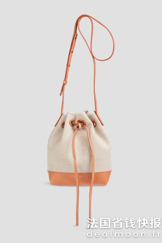 mansur gavriel 帆布水桶包 真皮饰边