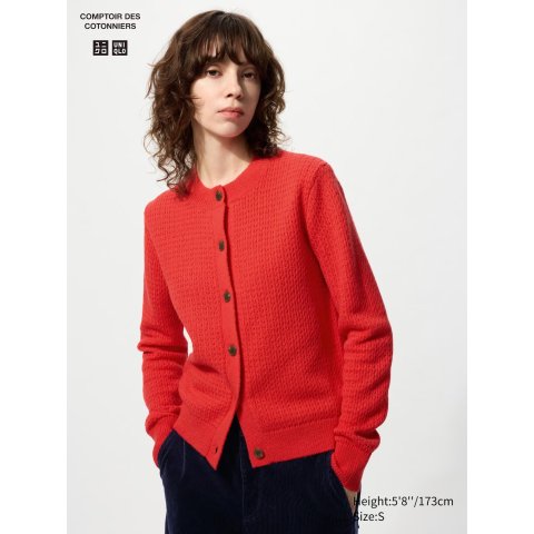 UNIQLO 女士羊毛混纺圆领开衫