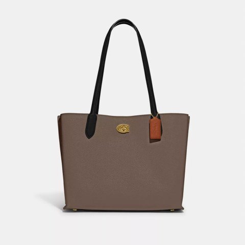 CoachWillow Tote 包拼色款