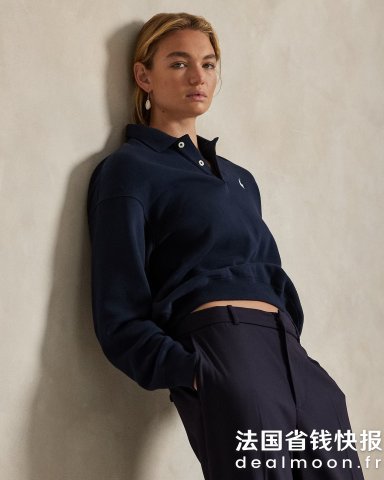 Ralph LaurenLogo 宽松卫衣翻领套头衫