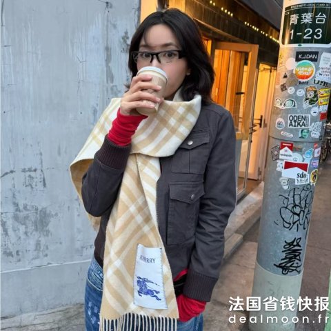 BurberryLogo 格纹羊绒围巾