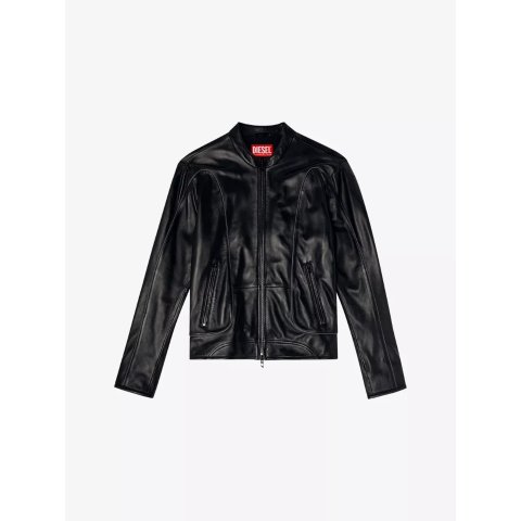 DieselKrixy 压纹皮夹克 常规版型