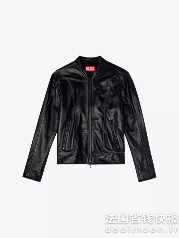 DieselKrixy 压纹皮夹克 常规版型