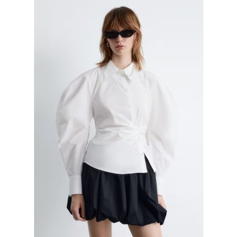 & Other Stories 不对称棉衬衫 白色