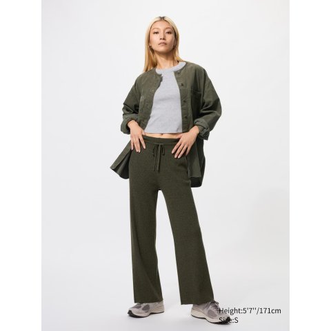 UNIQLO 女士针织罗纹长裤