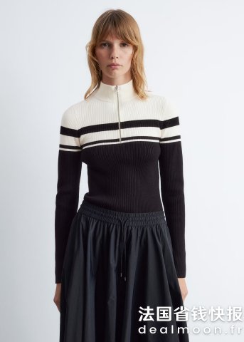 Zip-Top 假高领毛衣