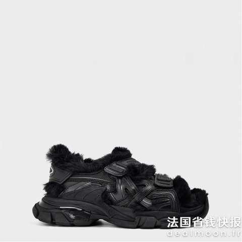 BalenciagaTrack 仿羊羔毛凉鞋