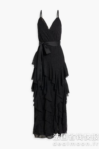 Alice + OliviaEmelia 荷叶边刺绣长裙