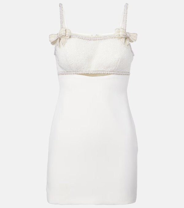 仿珍珠装饰迷你连衣裙