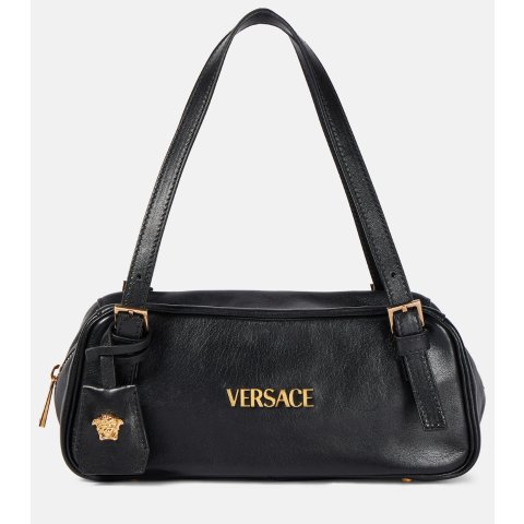 VersaceTag Bowling 中号皮革单肩包