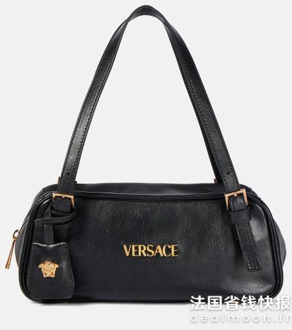 VersaceTag Bowling 中号皮革单肩包
