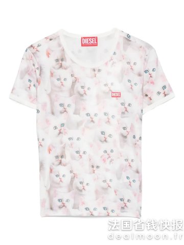 Diesel小猫印花短袖T恤