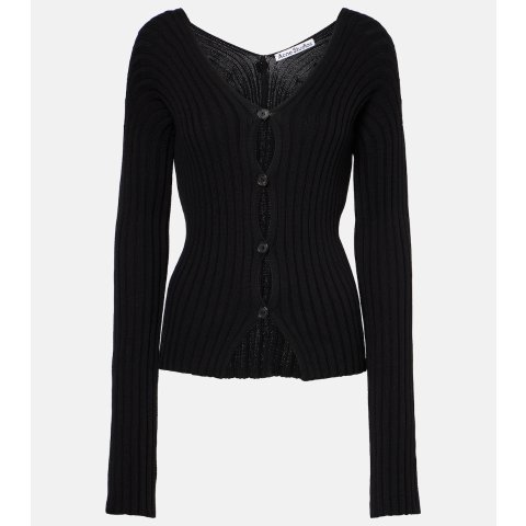 Ribbed 棉针织开衫