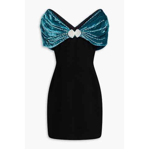 SaloniKaila 绒面拼接短裙