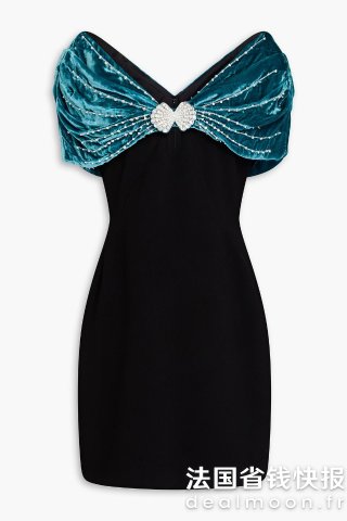 SaloniKaila 绒面拼接短裙