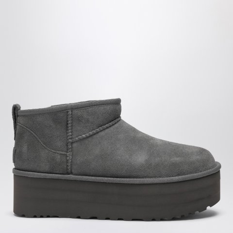 UGG Classic Ultra Mini 灰色厚底靴