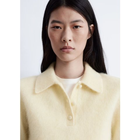 拉绒针织翻领T恤