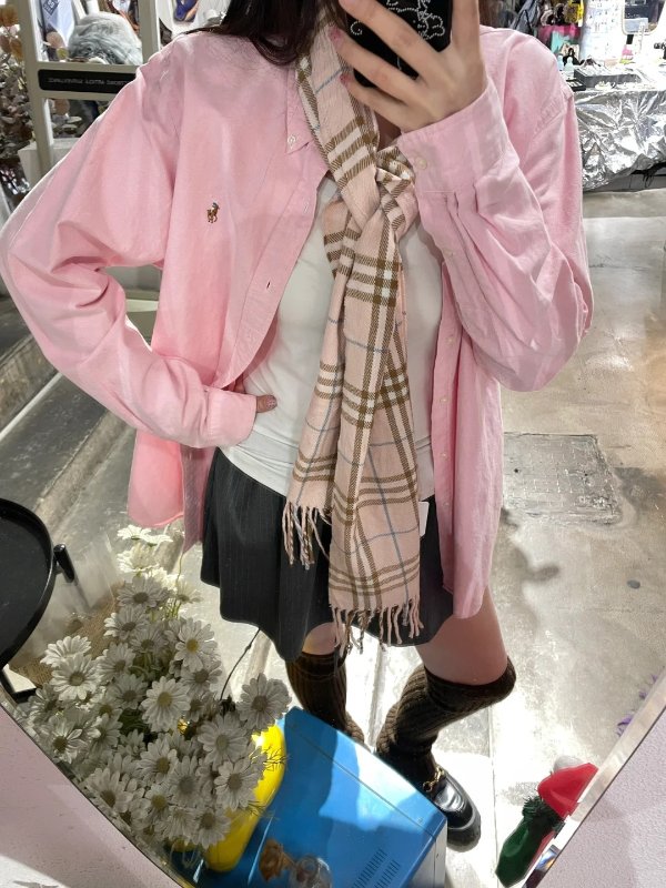 Burberry 格纹流苏围巾