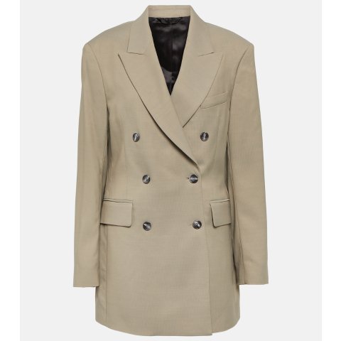 双排扣人字纹西装外套