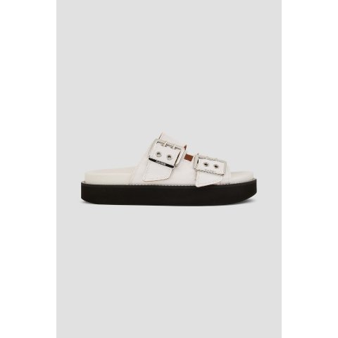 专利皮扣带厚底凉鞋