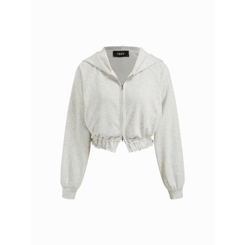 Terry Lettuce拼接短款连帽外套