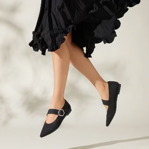 Maria 尖头玛丽珍平底鞋