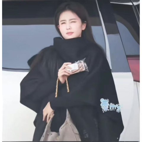 羊毛双围巾长款大衣