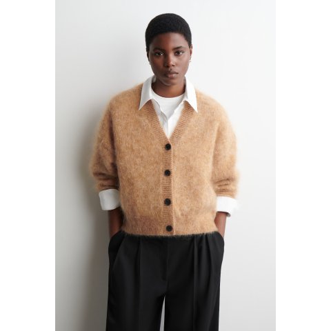 COS马海毛羊毛V领开衫