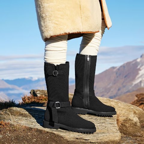 Faith 中筒圆头骑士靴