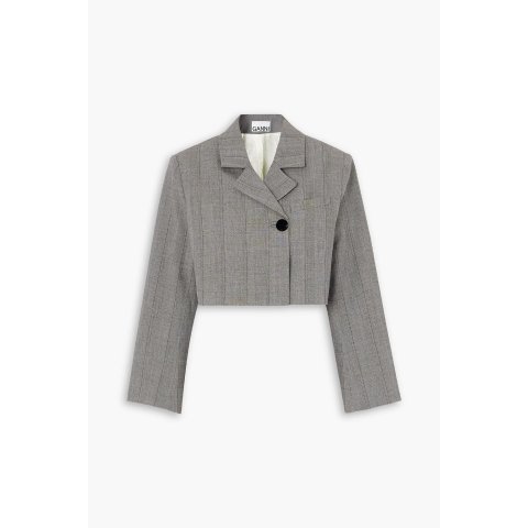 鱼骨纹短款西装外套