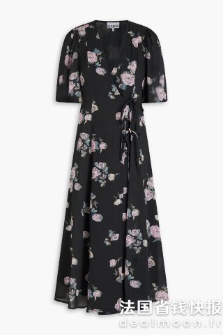 Ganni印花连衣裙 中长款