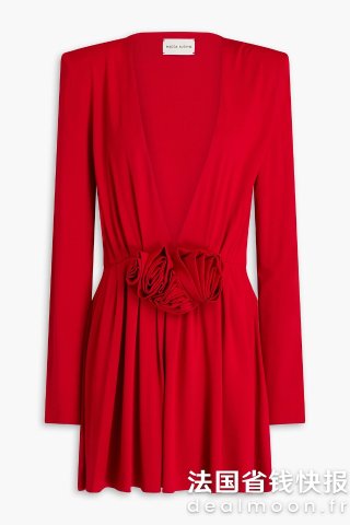 Winc花卉贴花褶裥连衣裙