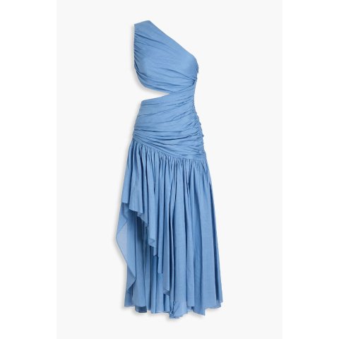 单肩不对称棉质连衣裙