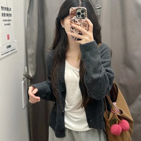 UNIQLO 毛绒开衫 短款