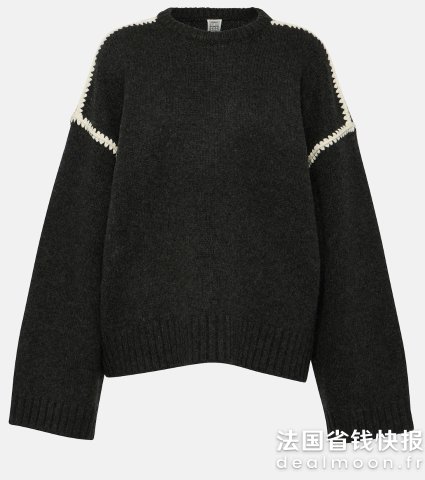 Toteme刺绣羊毛羊绒毛衣