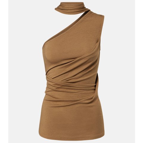 褶裥针织女上衣