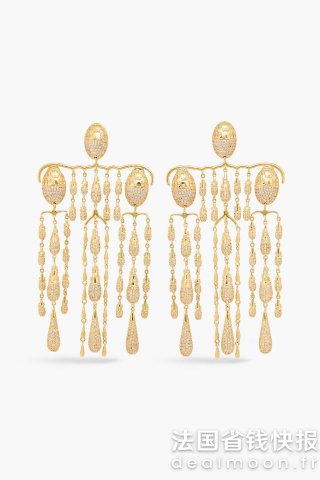 Zimmermann12K金镀层水晶耳环
