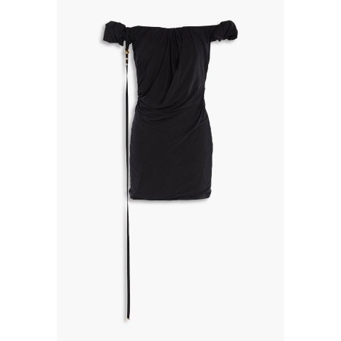 Jacquemus露肩洗水杯罗迷你连衣裙