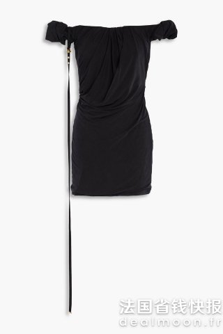 Jacquemus露肩洗水杯罗迷你连衣裙