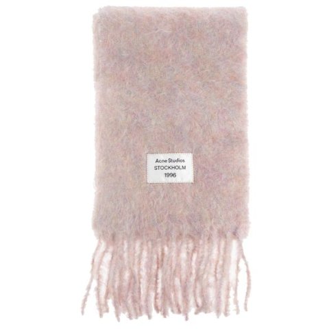 Acne StudiosLogo贴标流苏边围巾