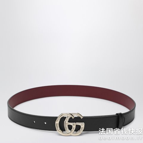 Gucci黑色皮革腰带