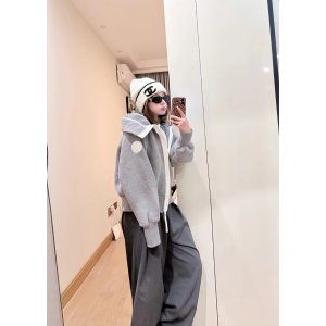 羊毛连帽夹克 金属感