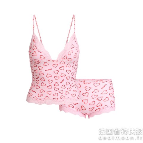 skims 蕾丝吊带短裤套装