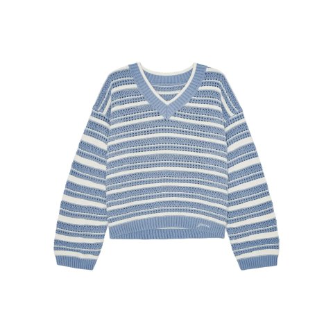 条纹套头毛衣