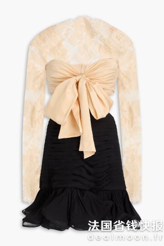 Zimmermann蕾丝拼接真丝乔其纱连衣裙